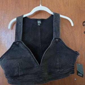 wild fable Black Washed Denim Crop Tank